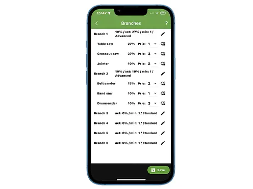 Monitorowanie parametrów systemu odciągowego w aplikacji mobilnej