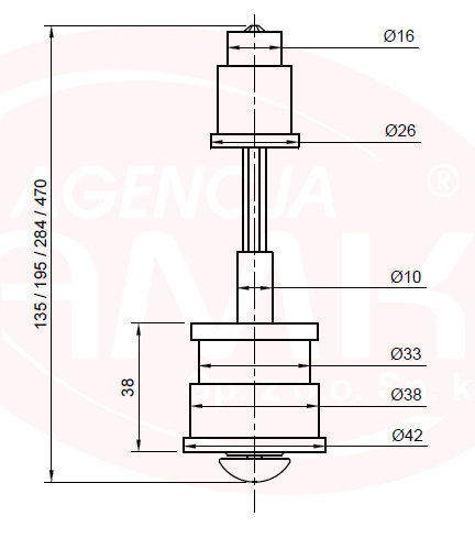 Mechanizm mielący do młynka z trzpieniem 135 mm