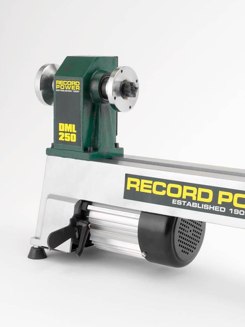 Mini tokarka do drewna dla hobbystów i majsterkowiczów DML250 Record Power + Zestaw 3 dłut tokarskich