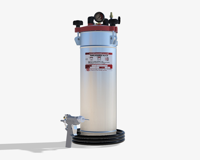 Nakładarka 18 kg do klejów PUR z pistoletem standardowym o zwiększonym przepływie i z rękojeścią sterowanym ręcznie