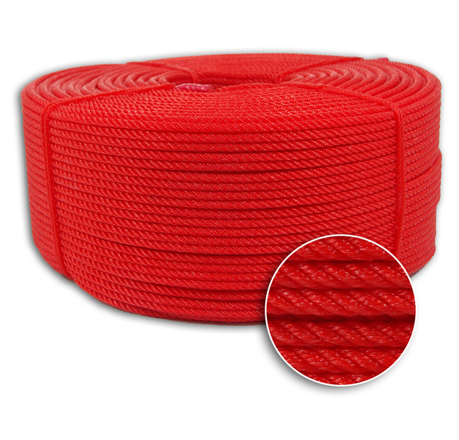 Lina polietylenowa kręcona ∅5mm czerwona