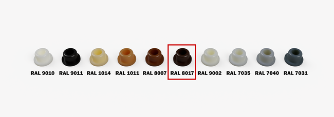 Zaślepki maskujące Clamex P Lamello ⌀6 mm 90° czarny RAL 9011 – 5000 szt.