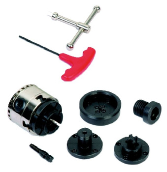 Uchwyt tokarski M33x3.5, ?95mm, z 3 kompletami szczęk i narzędziami do zamocowania