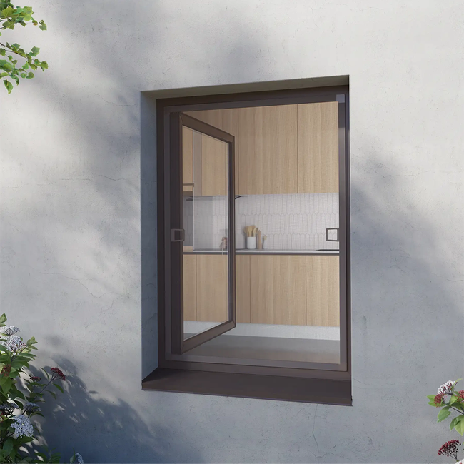 Moskitiera na okno ramowa brąz 120x150 cm BASIC - zestaw