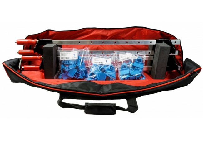 Komplet 4 ścisków do deski tarasowej z gniazdem na bit na uchwycie drewnianym SW13