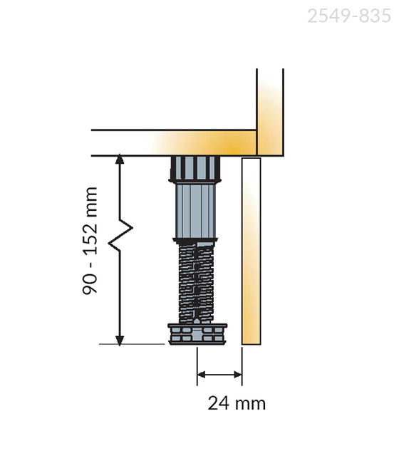 Nóżka meblowa regulowana 92 - 157 mm