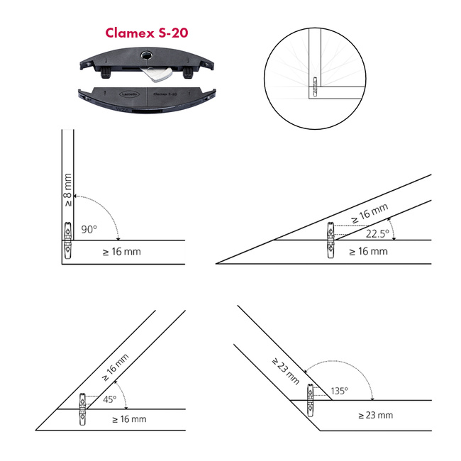 Clamex S-20 z przyrządem – 300 par