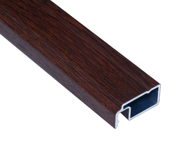 Profil aluminiowy do moskitiery A1 w okleinie orzech na kolorze brązowym RAL 8028 - 3m