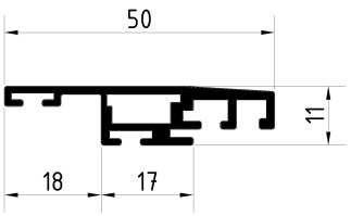 Profil aluminiowy ramy biały RAL 9016 z kołnierzem 18 mm (1szt.=3m)