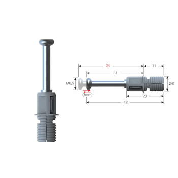 Śruby mimośrodowe Dufix ⌀8 x 34 mm