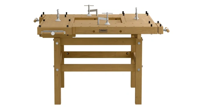 Stół stolarski 4-stanowiskowy EDU 1300 Sjöbergs z drewnianym stelażem