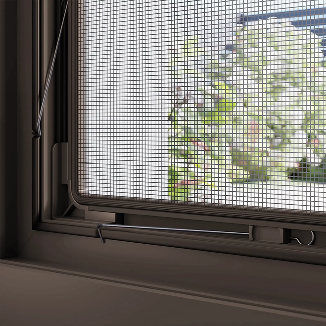 Moskitiera na okno ramowa brąz 120x150 cm BASIC - zestaw