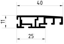 Profil aluminiowy ramy standardowy B40 występujący w kolorach RAL (1szt.=3m)