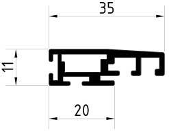 Profil aluminiowy ramy standardowy B35 naturalny (1szt.=3m)
