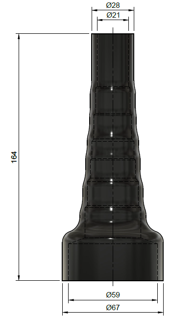 Stopniowany adapter odciągu do przyłącza 63 mm