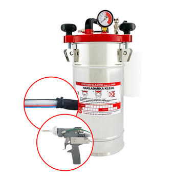 Nakładarka 10 kg z pistoletem sterowanym pneumatycznie z rękojeścią