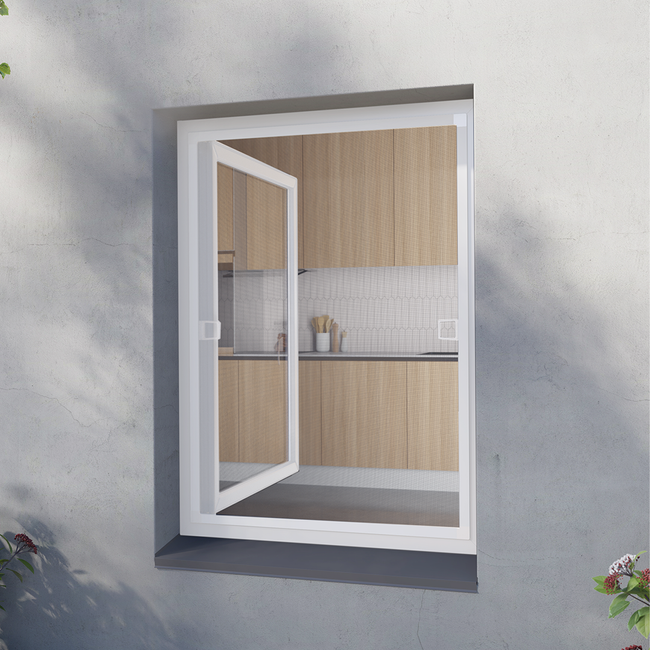 Moskitiera na okno ramowa biała 120x150 cm BASIC - zestaw