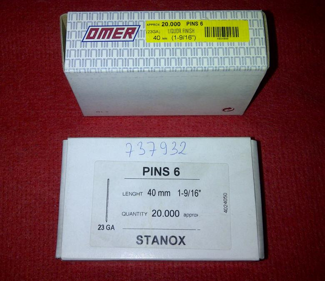 Sztyfty 0,65 x 40 mm brązowione (op. 20 000 szt.)