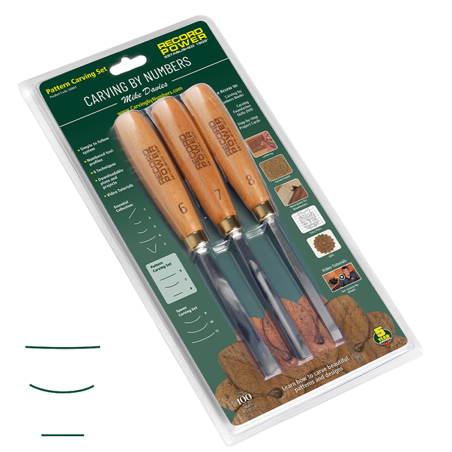 Dłuta rzeźbiarskie do wzorów - zestaw 3 szt.