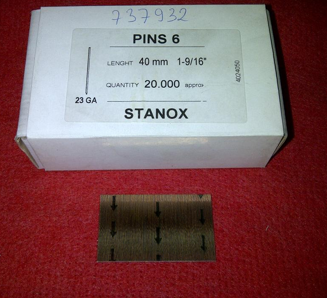 Sztyfty 0,65 x 40 mm brązowione (op. 20 000 szt.)