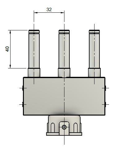 Dysza do gniazd pod kołki ? 12 mm- potrójna
