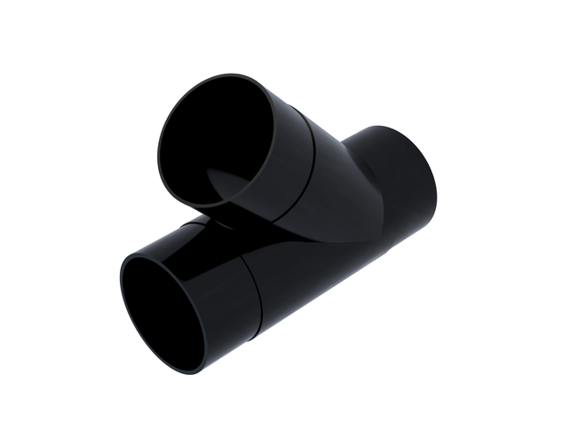 Trójnik prosty 45°, 3x ⌀100 mm (4")