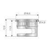 Mimośród Ø15x12.6 mm z kołnierzem do płyt 16 mm