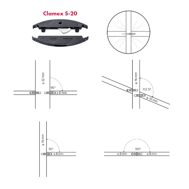 Clamex S-20 z przyrządem – 300 par
