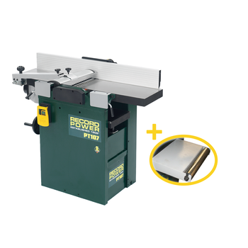 Wyrówniarko grubościówka z wałem 3-nożowym PT107 + przedłużenie stołu z rolką