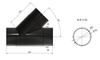 Trójnik prosty 45°, 3x ⌀100 mm (4")