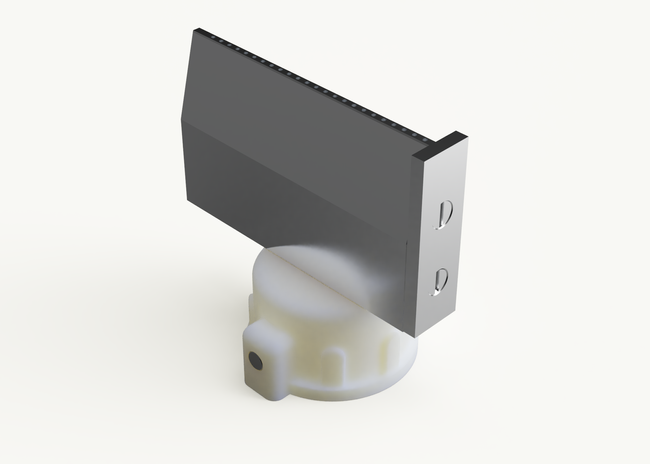 Dysza do wąskich płaszczyzn z bocznym ogranicznikiem, regulacja szerokości nakładania w zakresie 40-60 mm