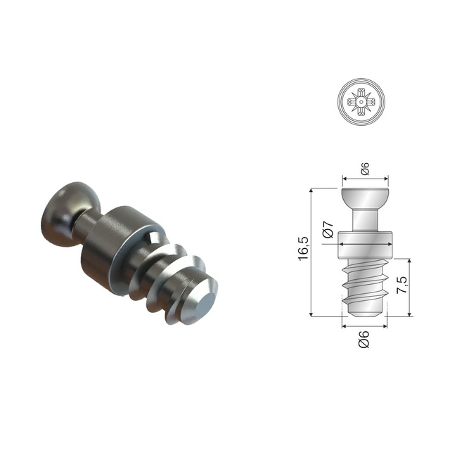 Trzpień ⌀6x11/7.5 mm Euro do złącza RAFFIX