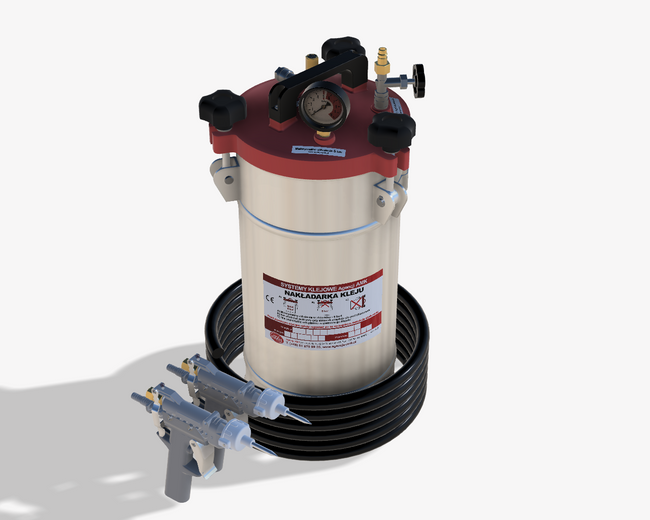 Nakładarka 10 kg do klejów PUR z pistoletem standardowym z rękojeścią sterowanym ręcznie