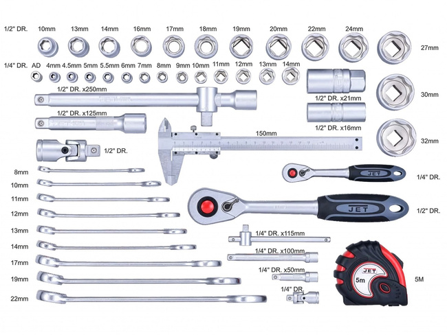 Walizka narzędziowa, 136 elementów Universal JET