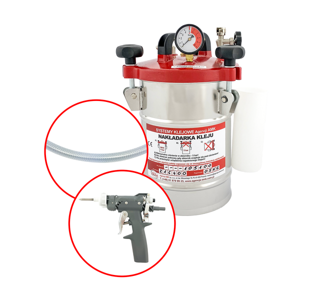 Nakładarka 5 kg z pistoletem standardowym o zwiększonym przepływie i z rękojeścią sterowanym ręcznie