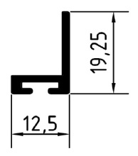 6 - Profil kątowy  naturalny "L" dla uszczelki szczotkowej wym.19,25 x 12,5mm