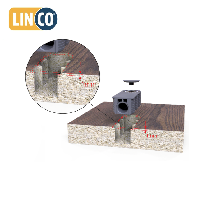 Złącze mimośrodowe LINCO 16 + trzpień ⌀8 x 34 mm