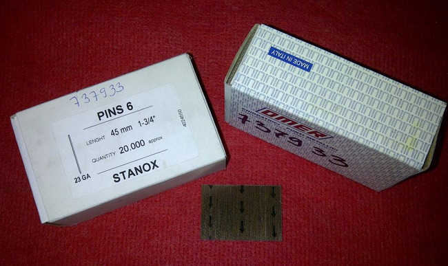 Sztyfty 0,65 x 45 mm brązowione (op. 20 000 szt.)