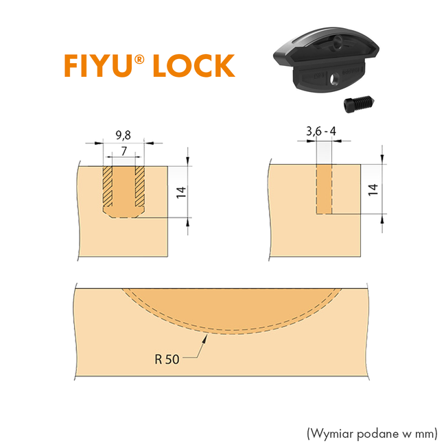 Złącze meblowe FIYU® LOCK do półek i przegród