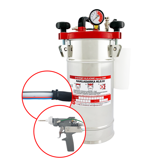 Nakładarka 10 kg z pistoletem sterowanym pneumatycznie z rękojeścią