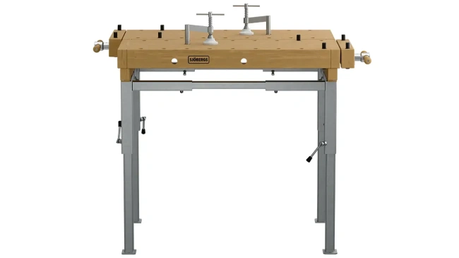 Stół stolarski 2-stanowiskowy EDU 1300 Sjöbergs z metalowym stelażem