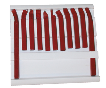 Noże tokarskie  10x10mm, zestaw złożony z 11 szt.