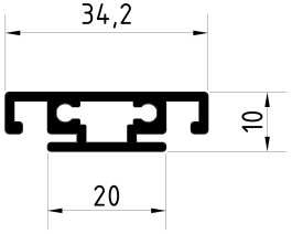 Profil stabilizujący 34,2 x 10 mm, biały 9016