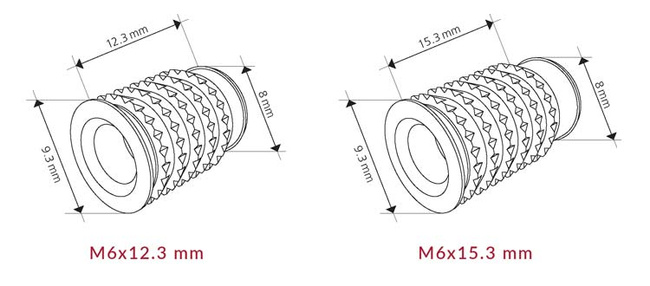 Tulejki montażowe M6x12.3 mm do złączy Cabineo 8 M6 Lamello