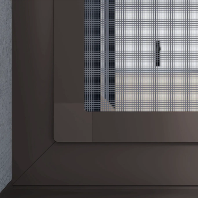 Moskitiera na okno ramowa brąz 100x120 cm BASIC - zestaw