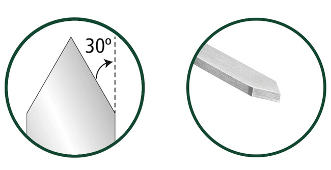 Dłuto tokarskie przecinak 3.5 mm (1/8"), trzonek 30.5 cm