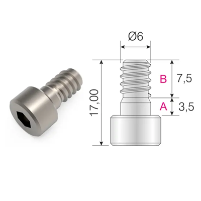 Śruba Euro ⌀6x7.5 mm HEX do złącza QFIX 
