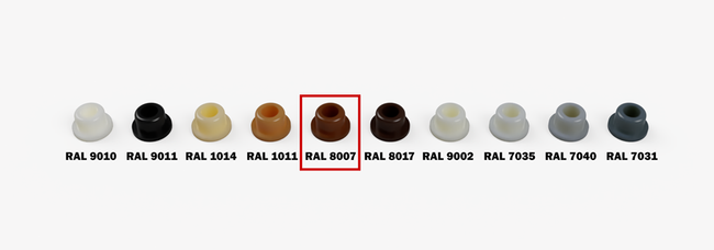Zaślepki maskujące Clamex P Lamello ⌀6 mm 90° biały RAL 9010 – 500 szt.