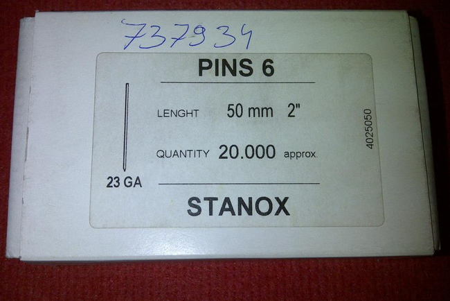 Sztyfty 0,65 x 50 mm brązowione (op. 20 000 szt.)