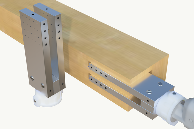 Dysza do czopów podwójna - męska 40 x 10 x 10 x 10 mm